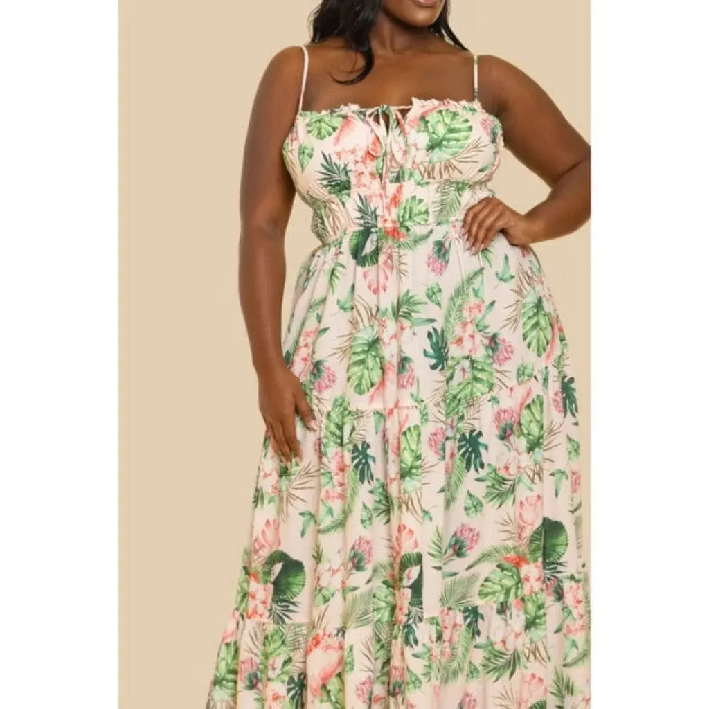 Tropics Peach Plus Size Ombre Maxi Dress - Epicplacess