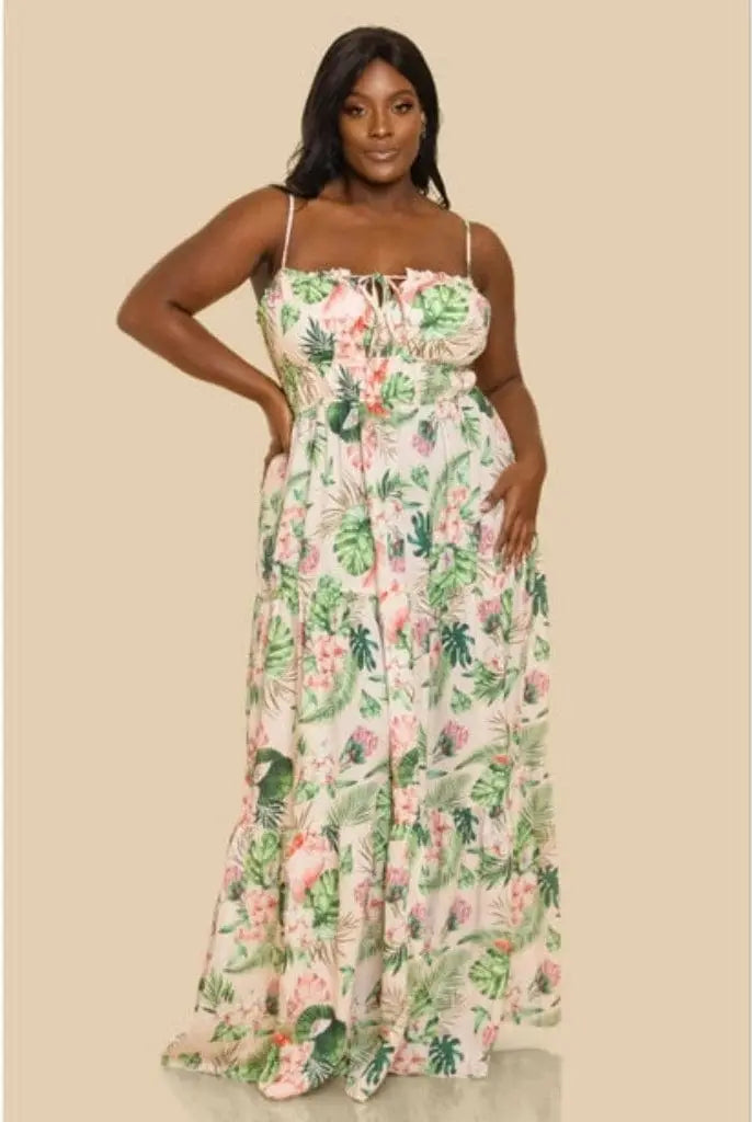 Tropics Peach Maxi Dress Dress Epicplacess