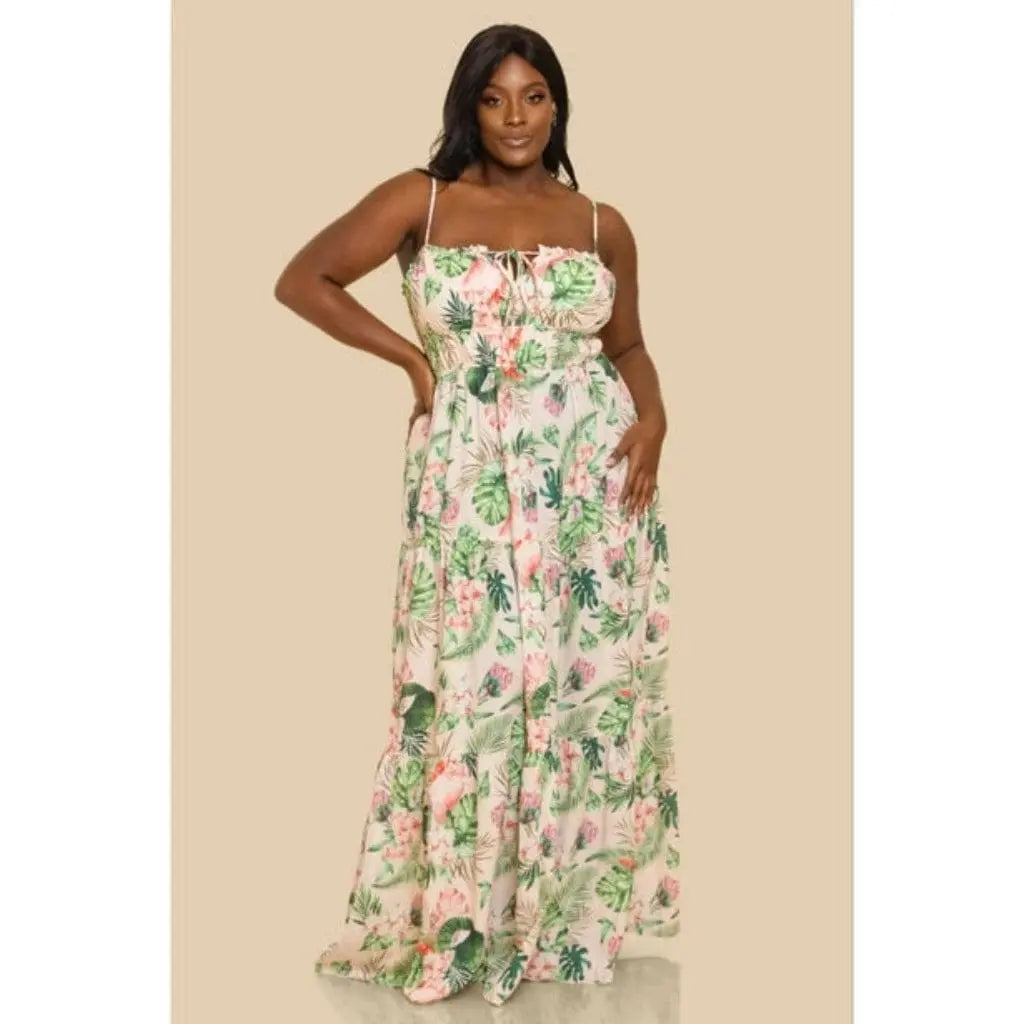 Tropics Peach Plus Size Ombre Maxi Dress - Epicplacess