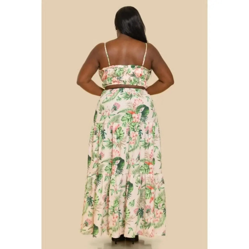 Tropics Peach Plus Size Ombre Maxi Dress - Epicplacess