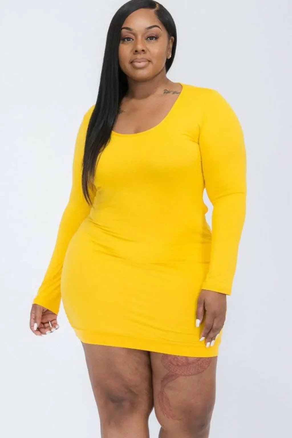Yellow mini dress front view - Epicplacess
