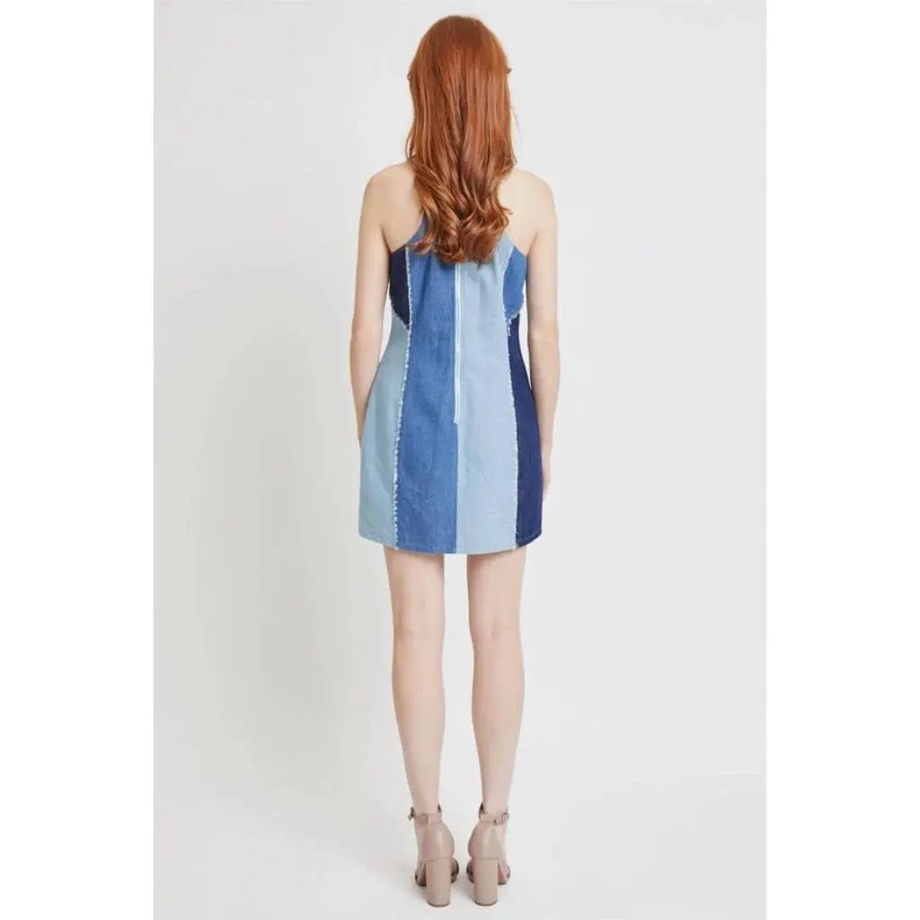 Patchwork Denim Outfit Mini Dress - Epicplacess