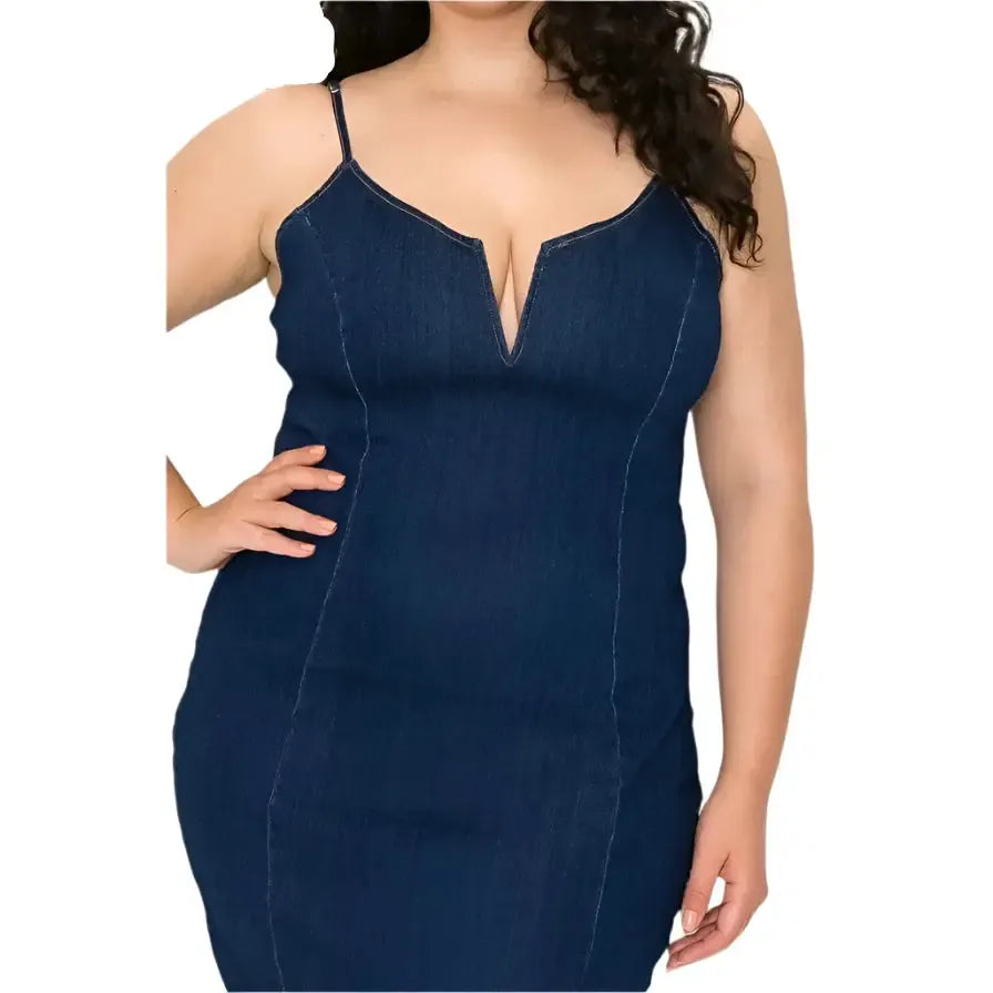 Dreams plus size denim mini dress - Epicplacess