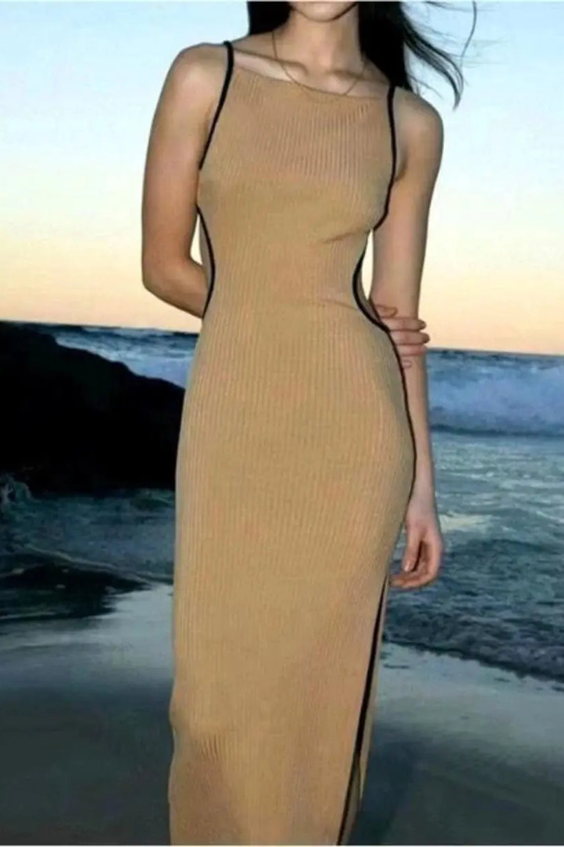 Sexy in The Sun Khaki Maxi Dress Dress Epicplacess