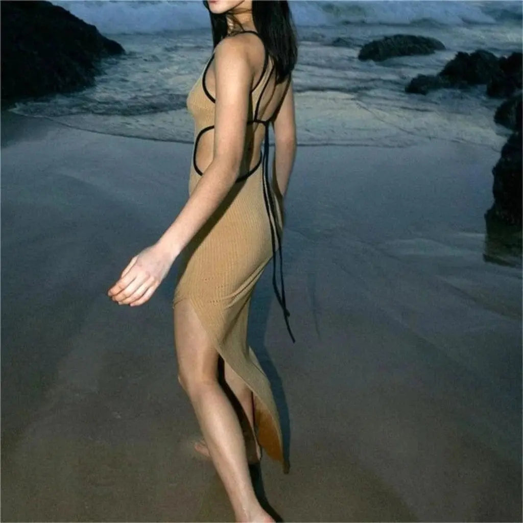 Sexy in The Sun Khaki Maxi Dress - Epicplacess