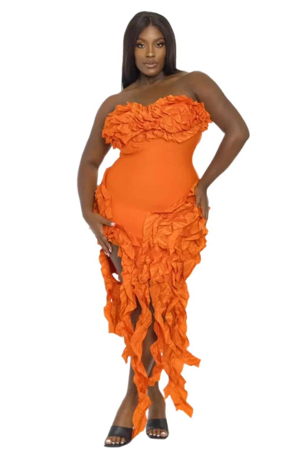Burgundy Bandage Midi Dress My Festivities Orange - Epicplacess