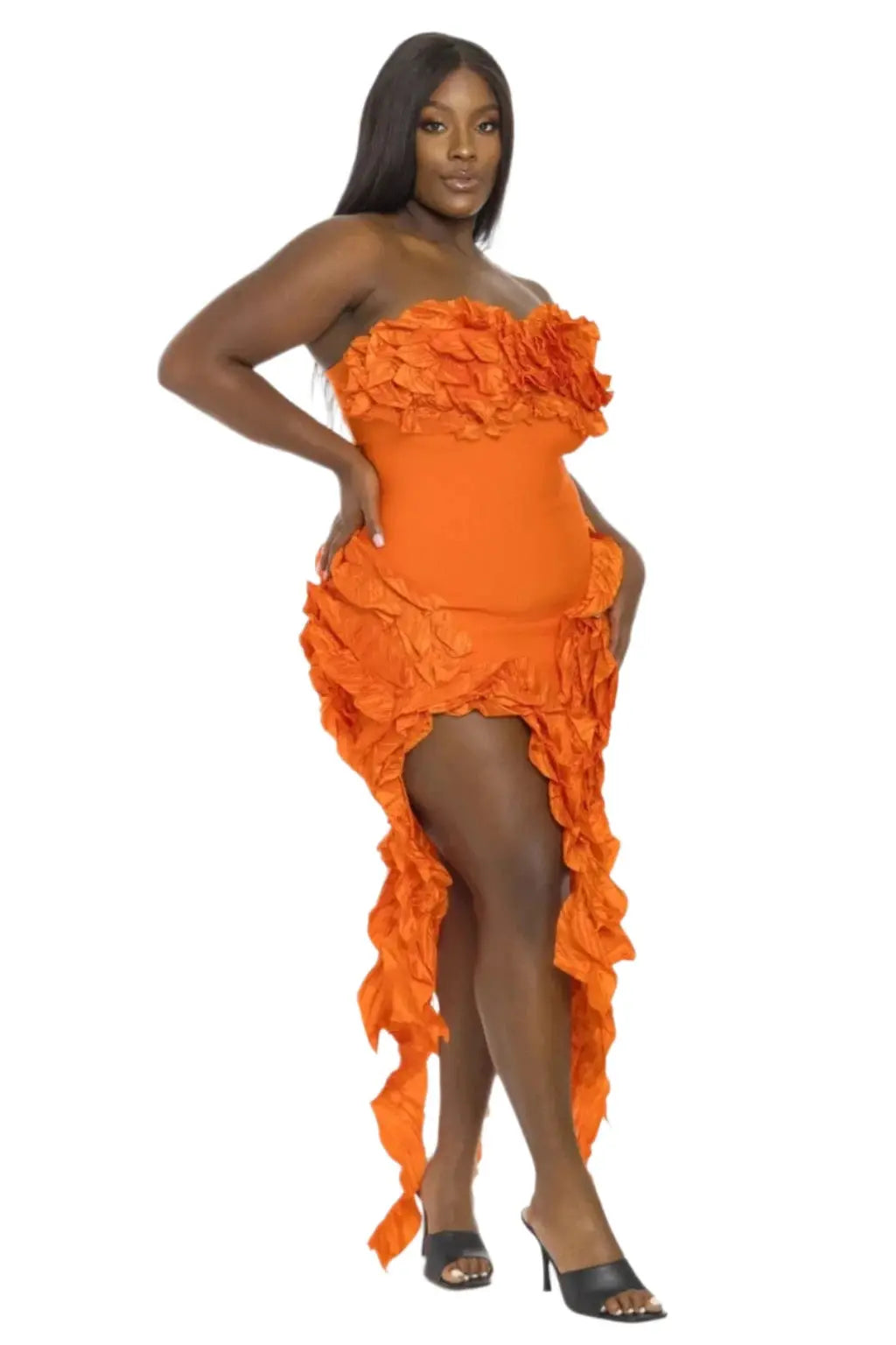 Burgundy Bandage Midi Dress My Festivities Orange - Epicplacess