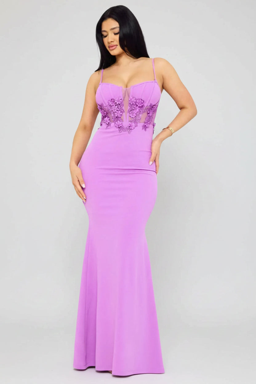 Bead On Flower Embellished Gown maxi dress - Epicplacess
