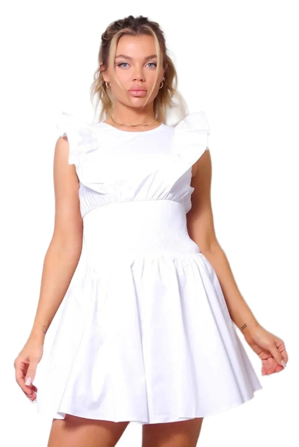 Carolina Ruffled Mini Dress Dress Epicplacess S White
