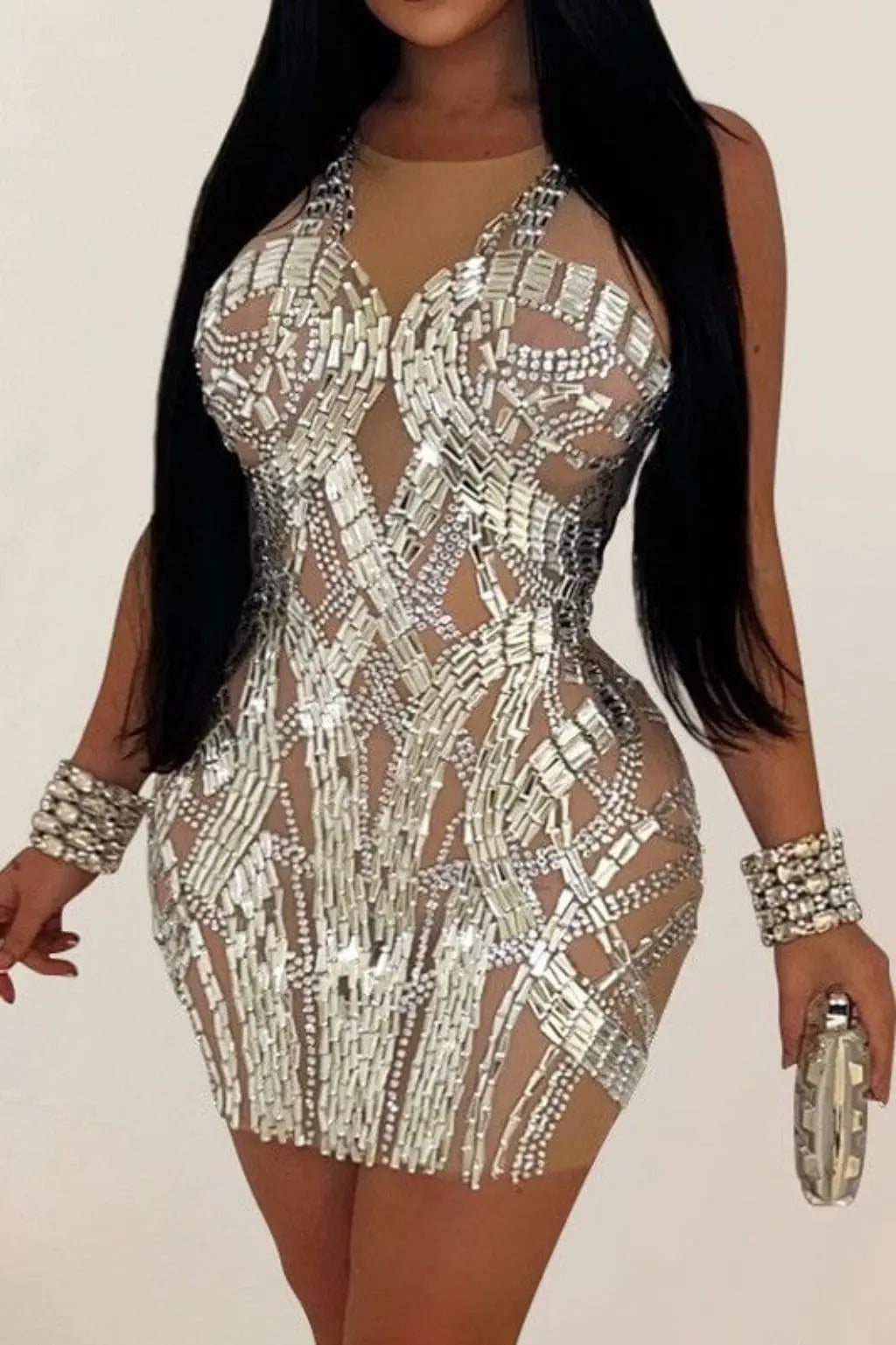 Rihanna Rhinestone Dress Design - Epicplacess