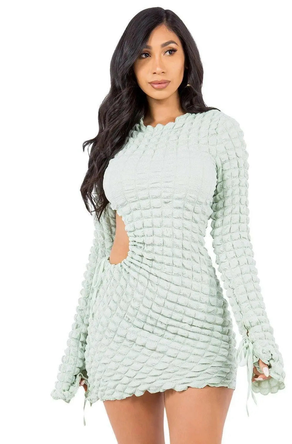Chloe Bubble Mini Dress -Blue Dress Epicplacess