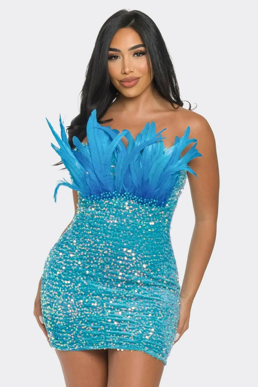 Queen Sequin Mini Dress - Hot Blue - Epicplacess