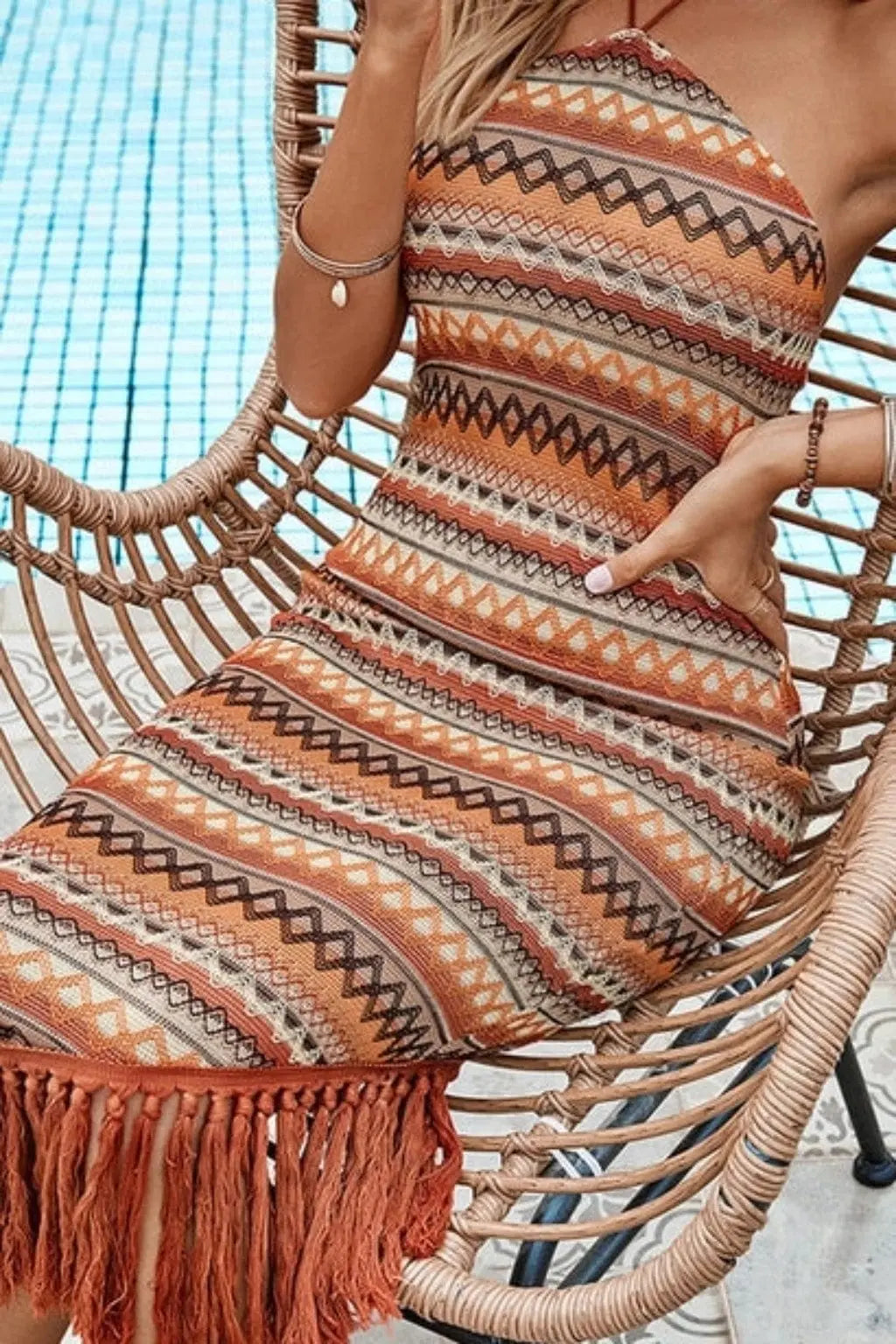 Fringe in Town Brown Dress Dress Epicplacess M Brown