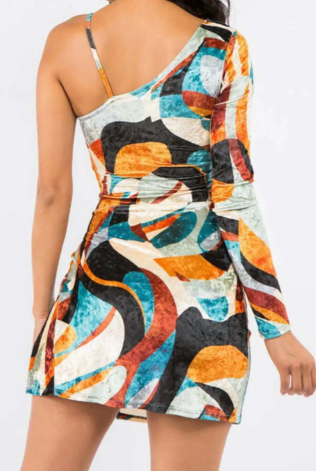 Velvet Print Eliana Mini Dress - Brown Dress Epicplacess
