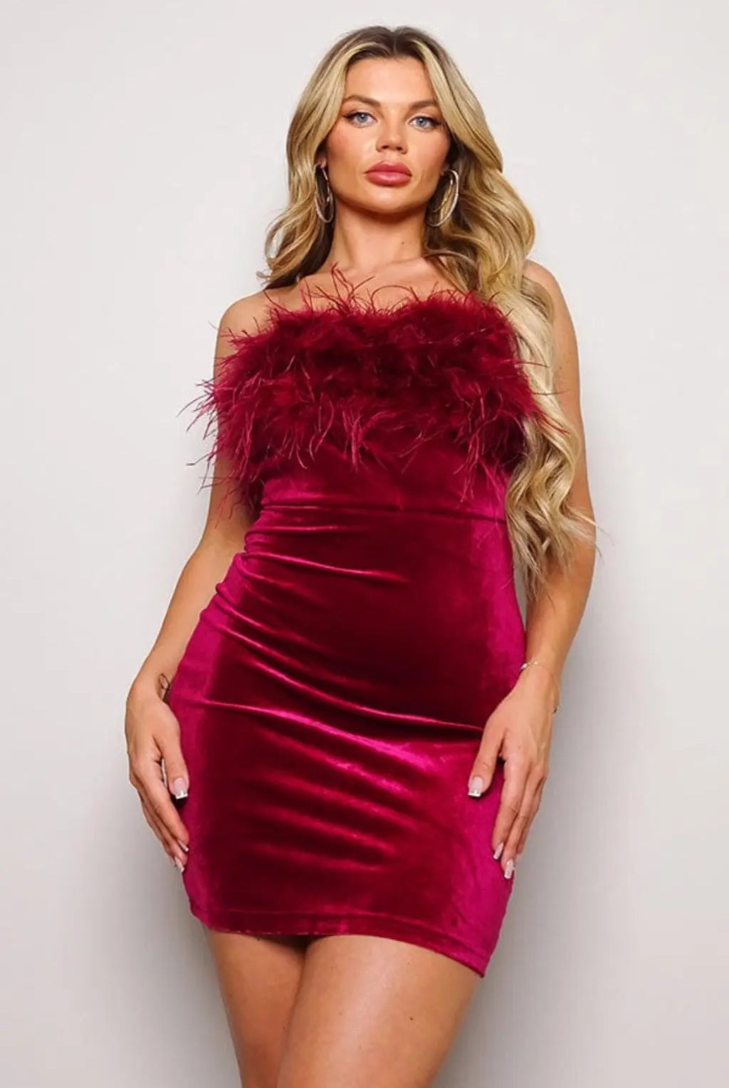 Miss Peacook Feathers Mini Dress Dress Epicplacess S Burgundy