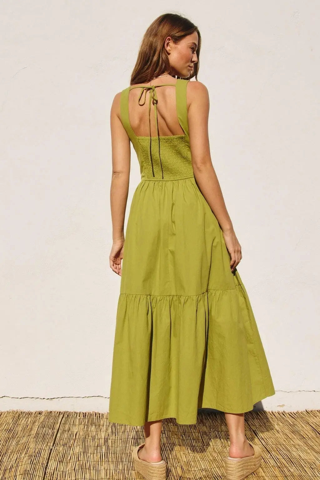 O Ring Cutout Halter Maxi Dress - Green - Epicplacess