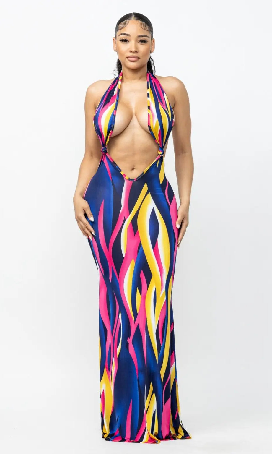 Heart My Satin Maxi Dress-Multi Dress Epicplacess S Multi