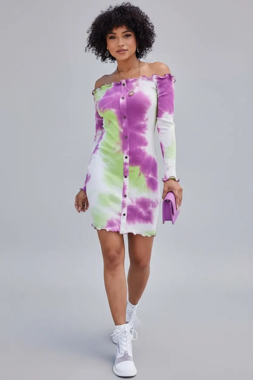Purple mini dress outfit view - Epicplacess