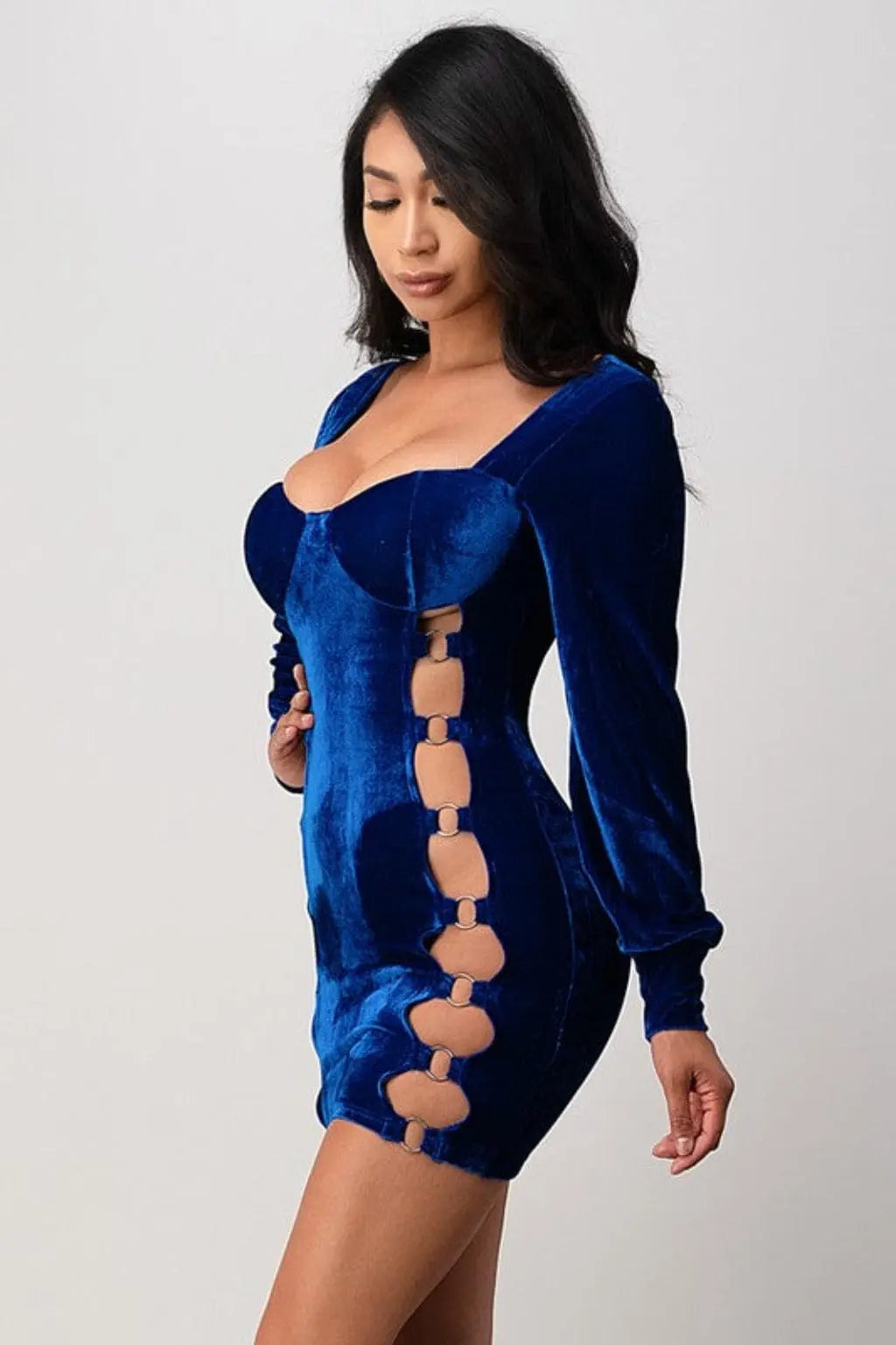 Gabriella Ring Out Mini Dress-Red/Blue - Epicplacess