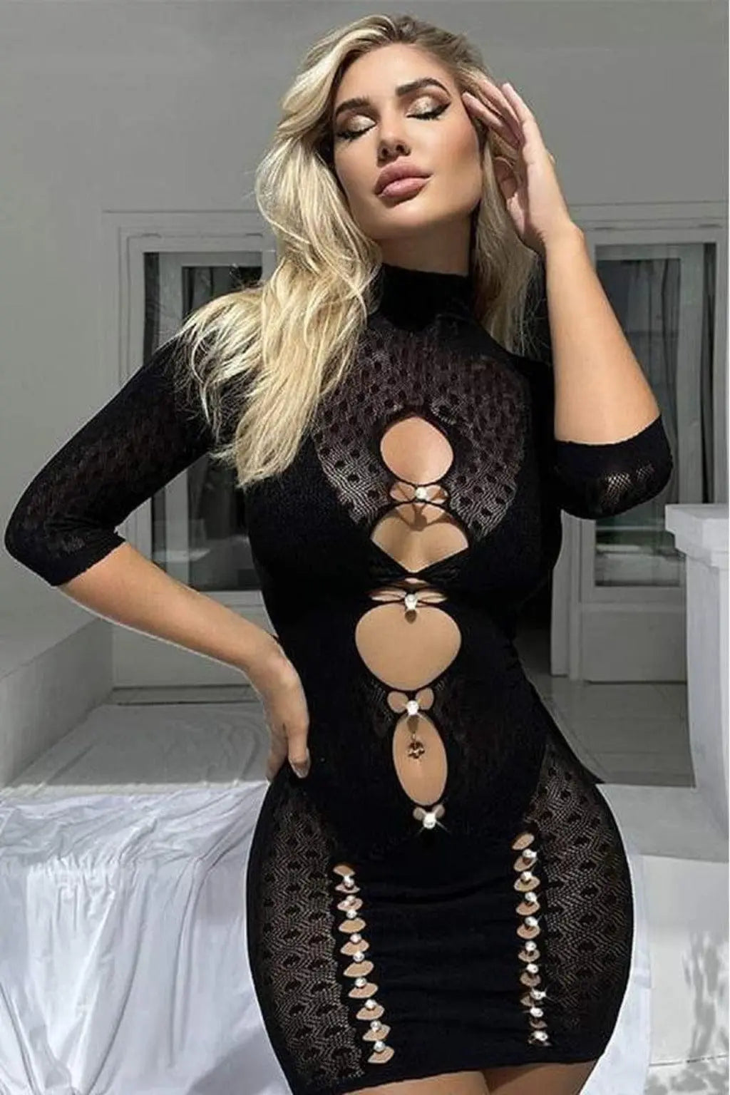 Read The Room Mesh Lace Mini Dress Dress Epicplacess S Black