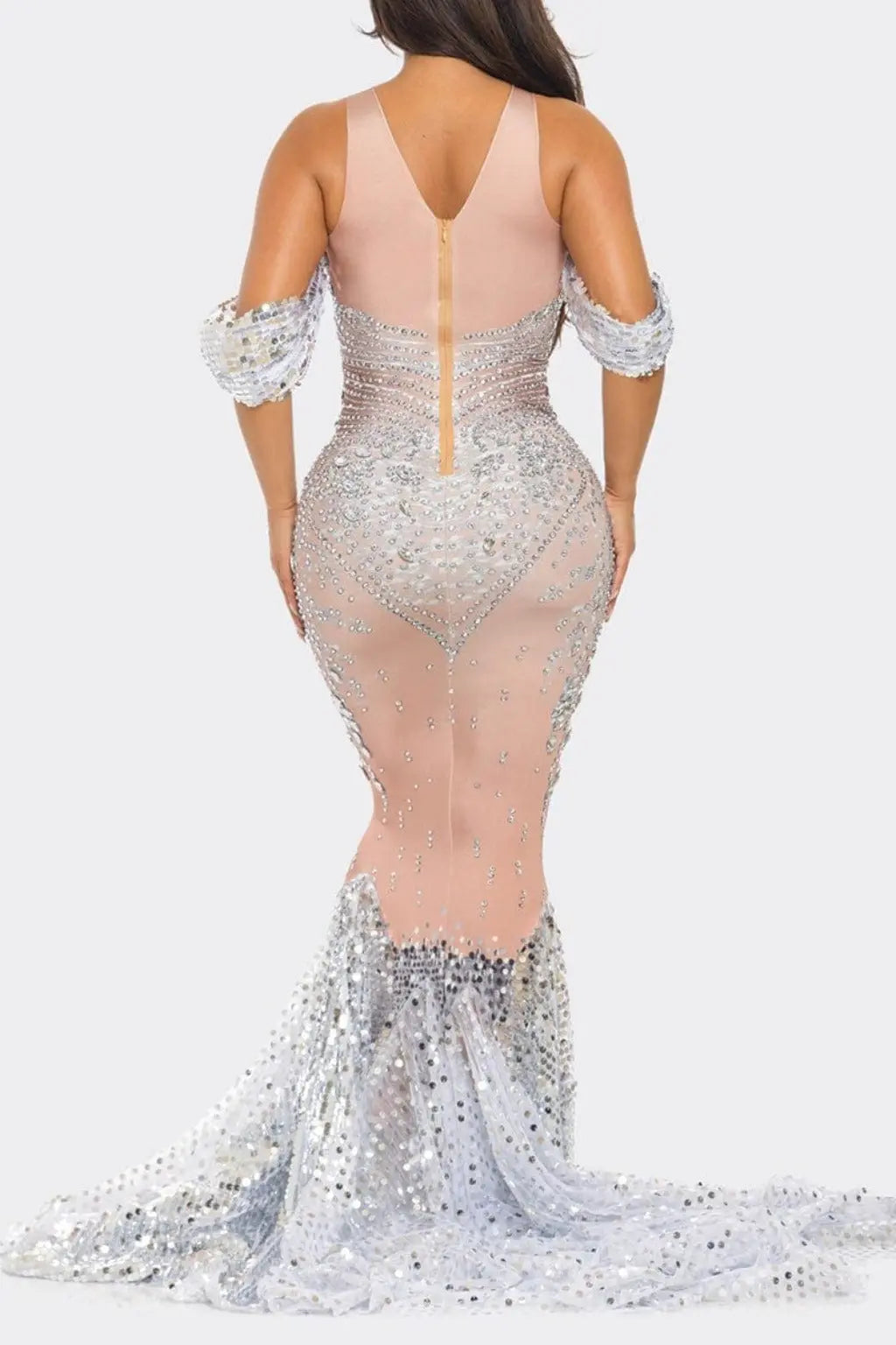 Valerie 3D Cleavage Diamante Maxi Dress Dress Epicplacess
