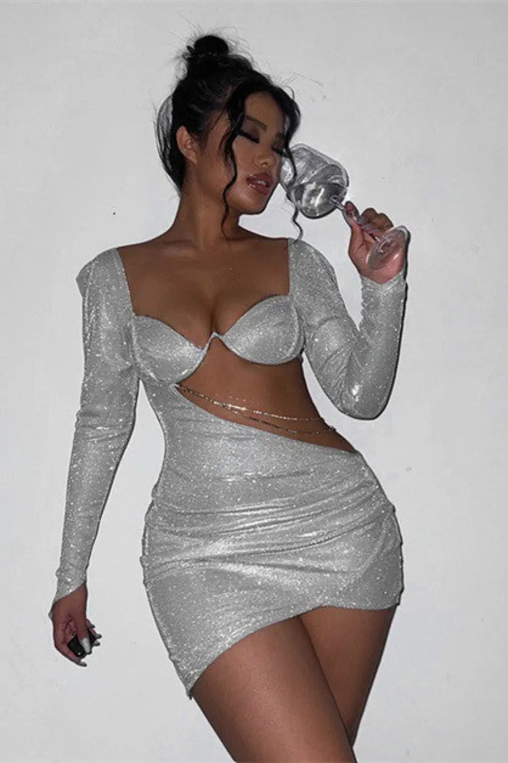 Resort Life silver Sequin Mini Dress - Epicplacess