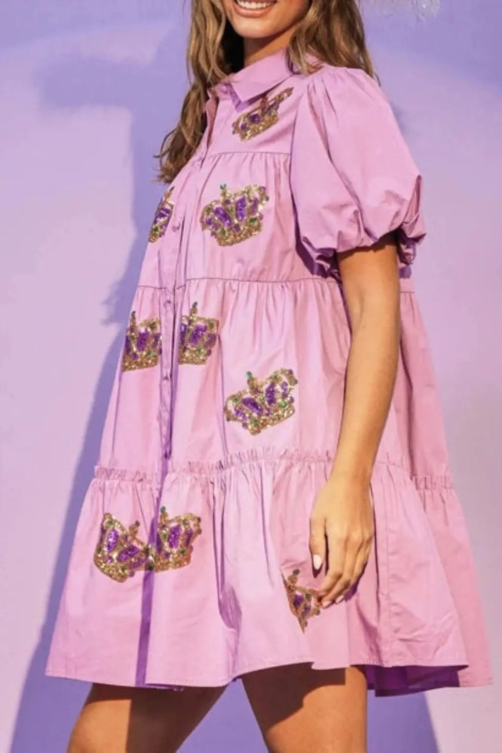 Crown The Queen Babydoll Mini Dress Dress Epicplacess S Violet