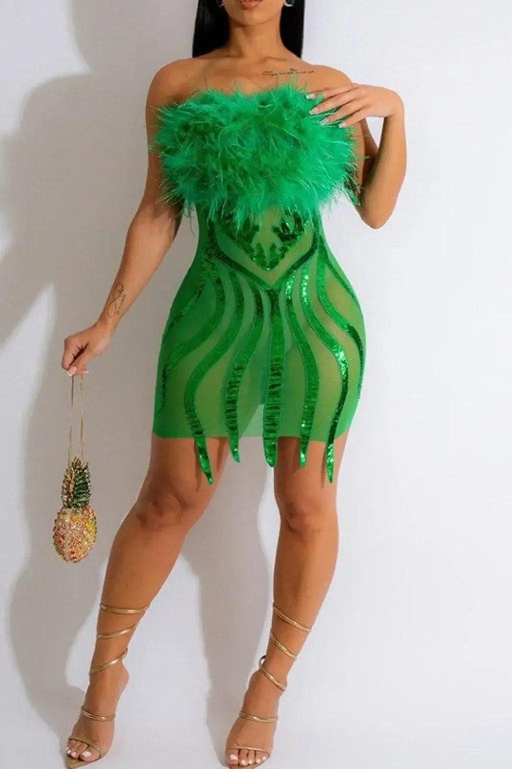 Sequin mini dress outfit view - Epicplacess