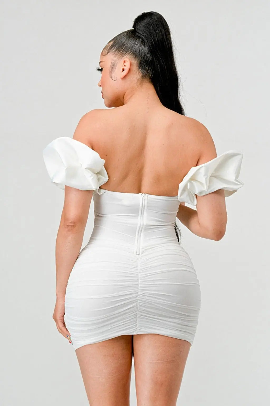 Luxe Ruffled Satin Mini Dress - Epicplacess