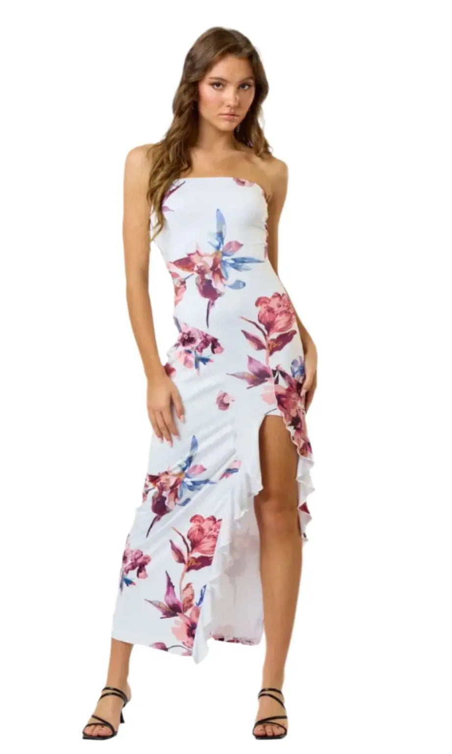 Queen Night Satin Floral Print Maxi Dress Dress Epicplacess