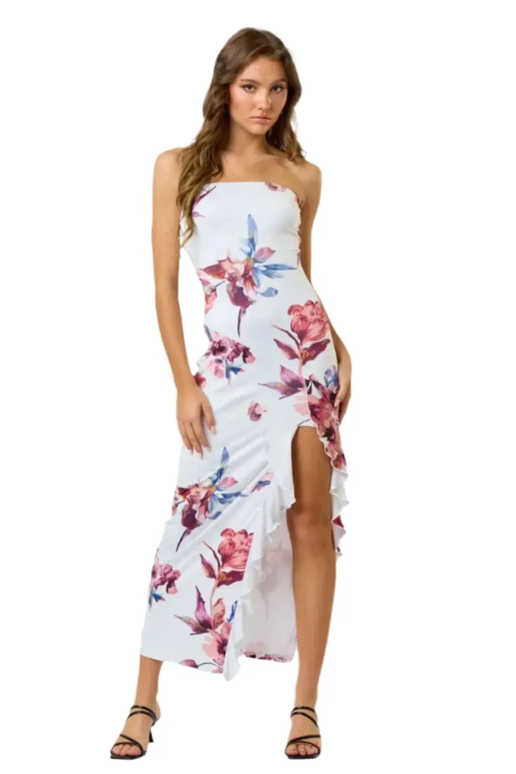 Queen Night Satin Floral Print Maxi Dress Dress Epicplacess