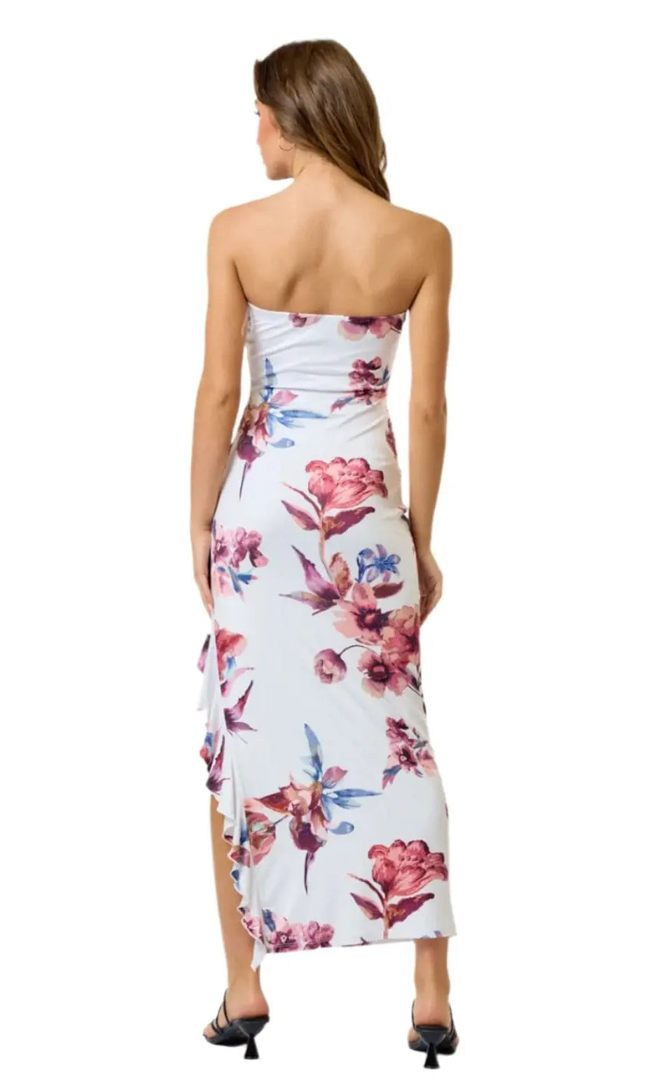 Queen Night Satin Floral Print Maxi Dress Dress Epicplacess M White