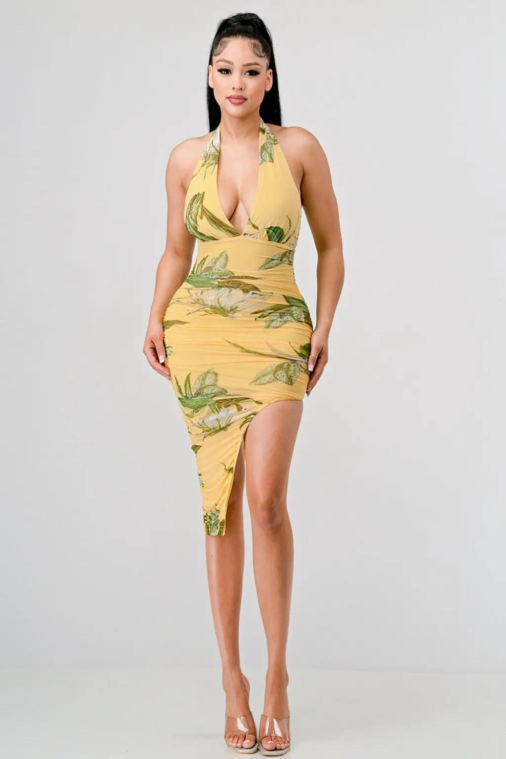Evangeline Tropical Floral Midi Dress - Epicplacess