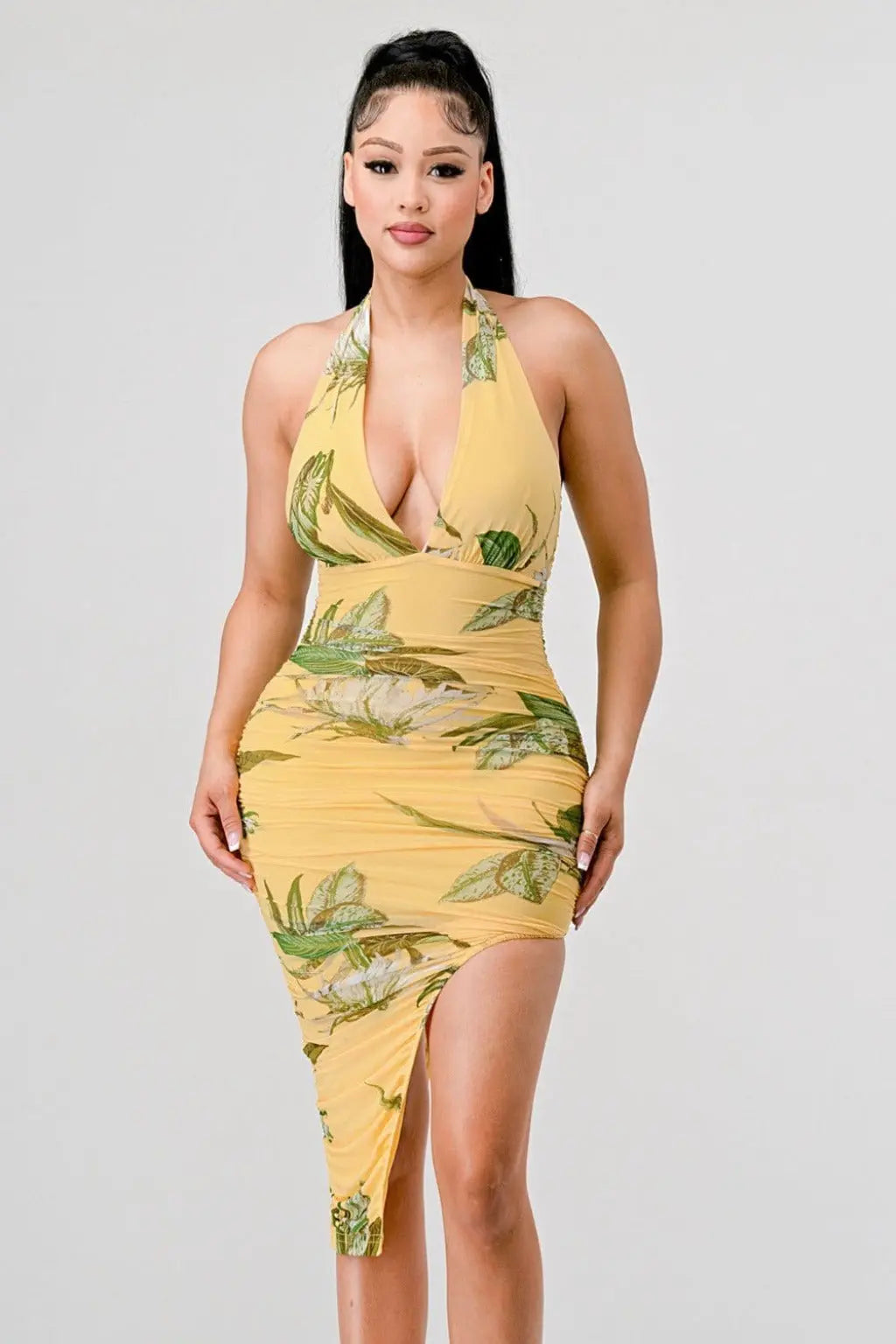 Evangeline Tropical Floral Midi Dress - Epicplacess