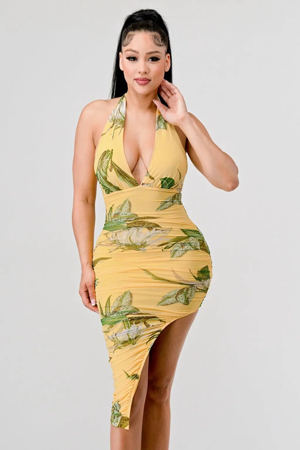 Evangeline Tropical Floral Midi Dress - Epicplacess