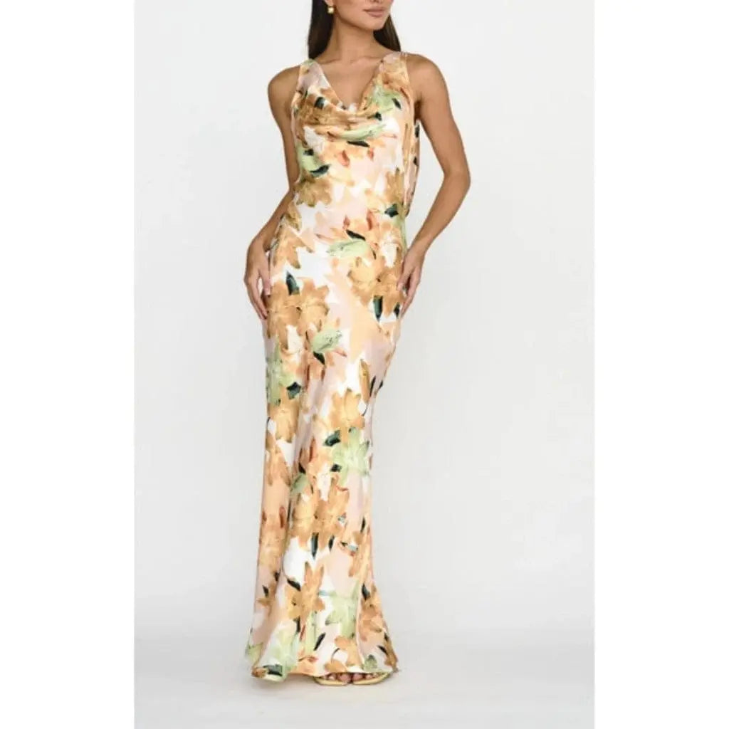 She Loves IT Yellow Floral Print Maxi Dress - Epicplacess
