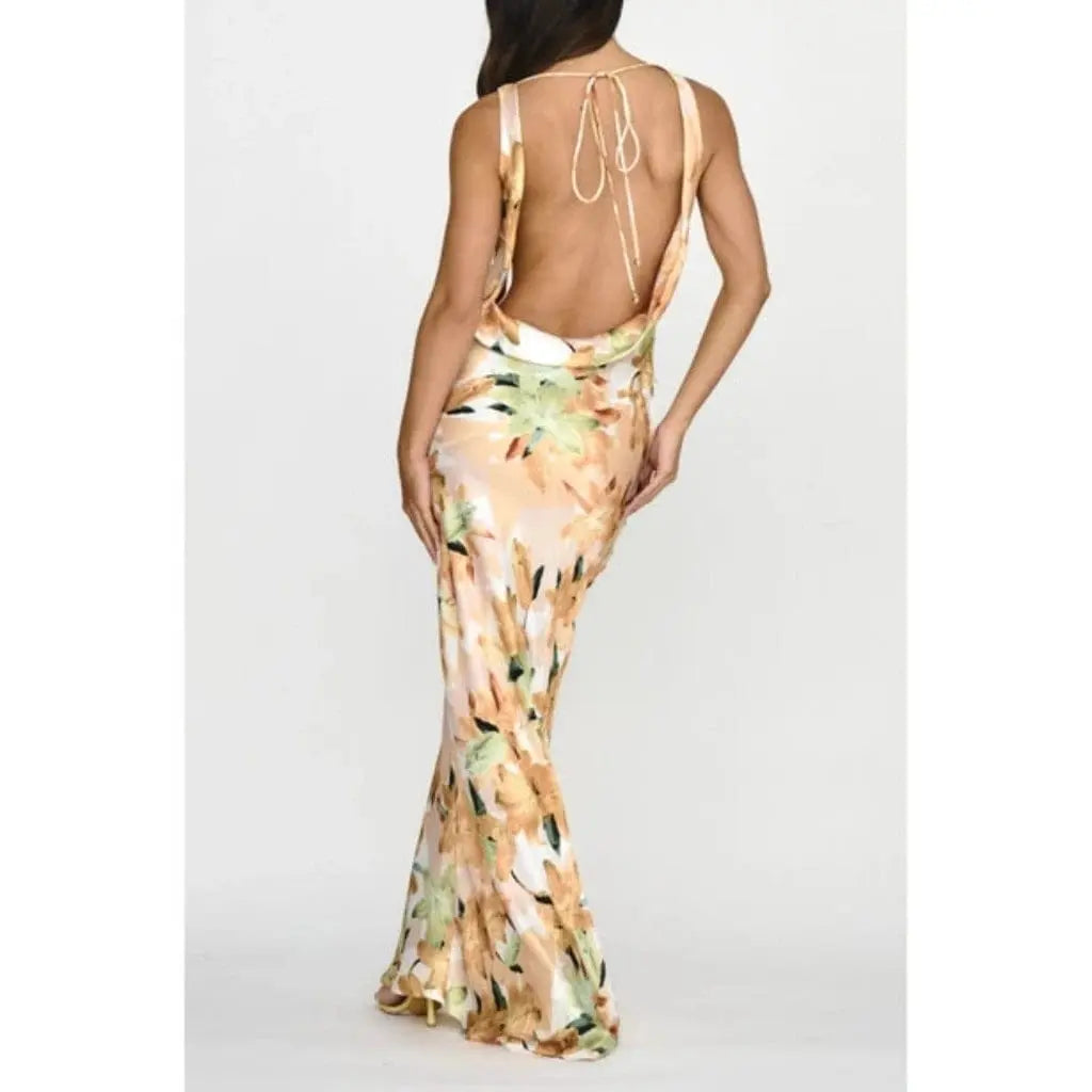 She Loves IT Yellow Floral Print Maxi Dress - Epicplacess