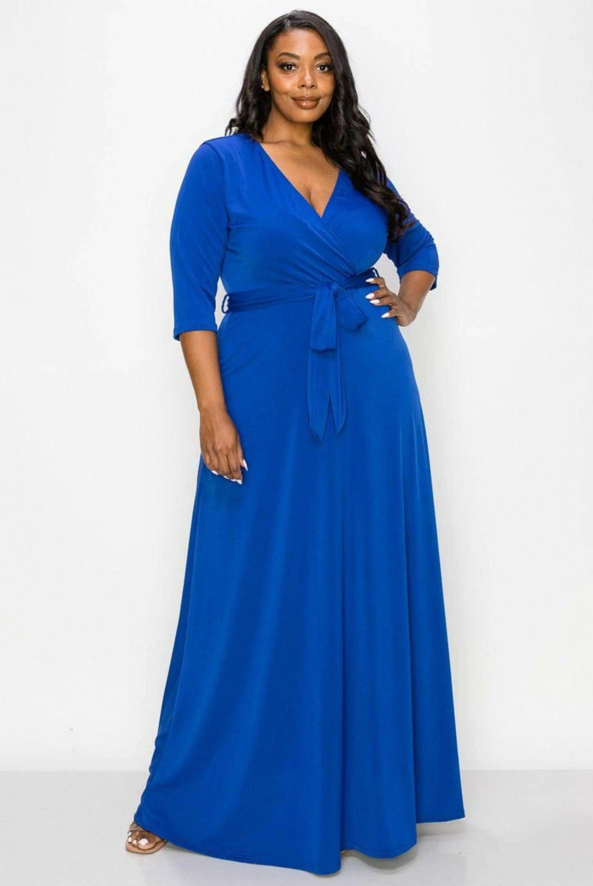 MY GODDESS TWIST FRONT MAXI DRESS Dress Epicplacess 1X BLUE UNTED STATES