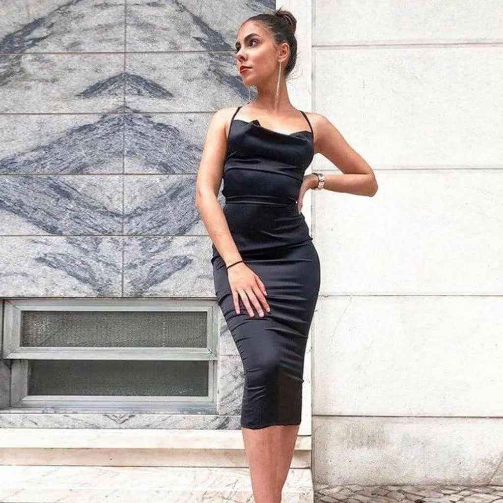 Ruched and ready midi dress side view - Epicplacess