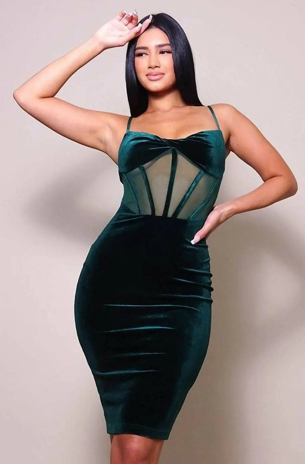 Bonded To You Velvet See Midi Dress Dress Epicplacess