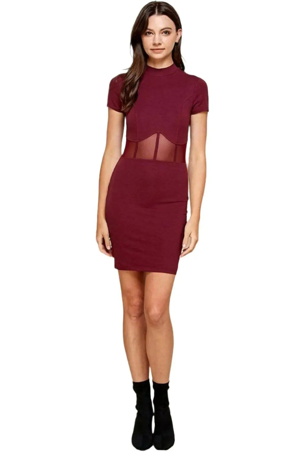 Corset Mesh Mock Mini Dress Dress Epicplacess