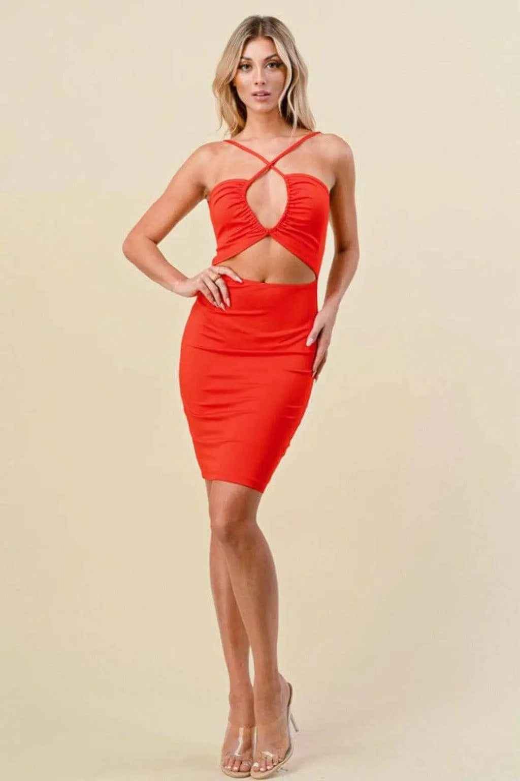 Brown crochet mini dress final view - Epicplacess