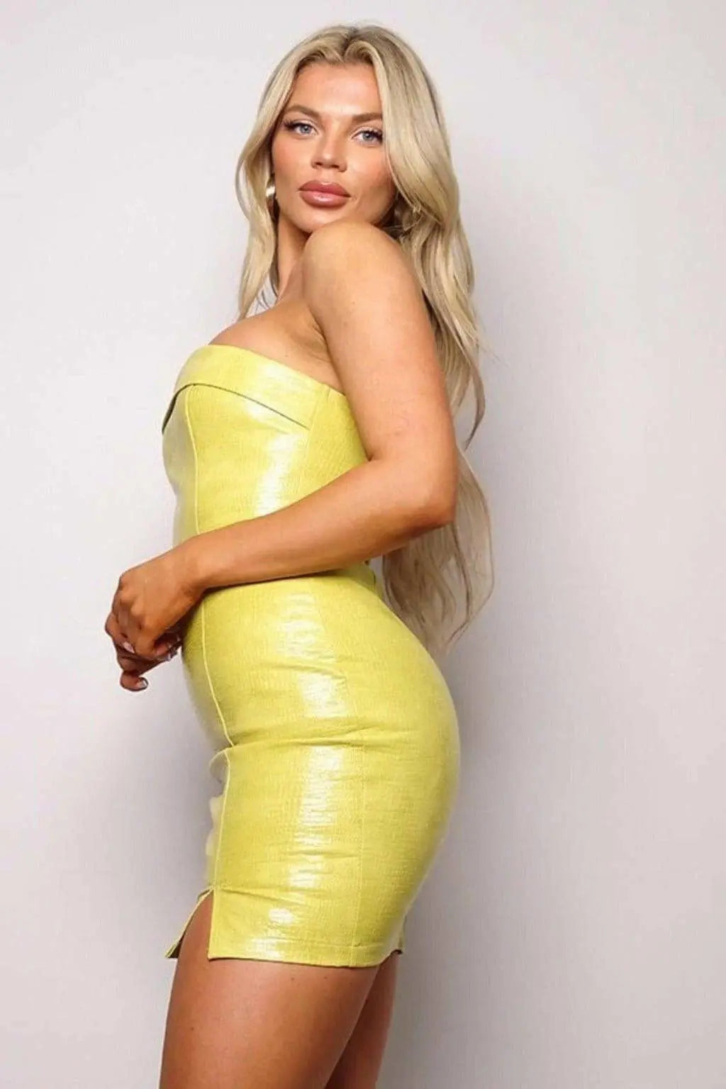 Daleyza Croc Leather Mini Dress Dress Epicplacess