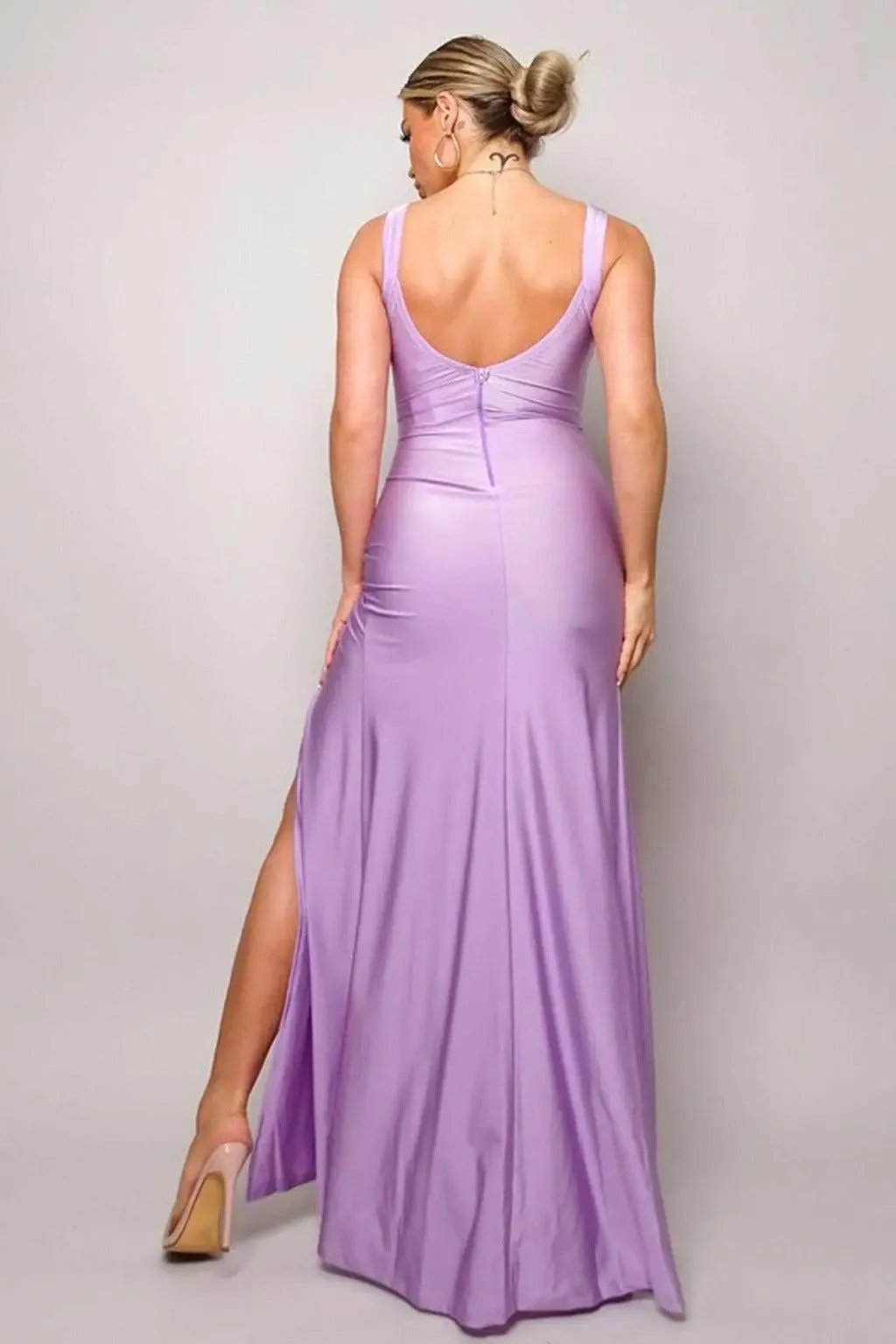 Lavender maxi dress outfit view - Epicplacess