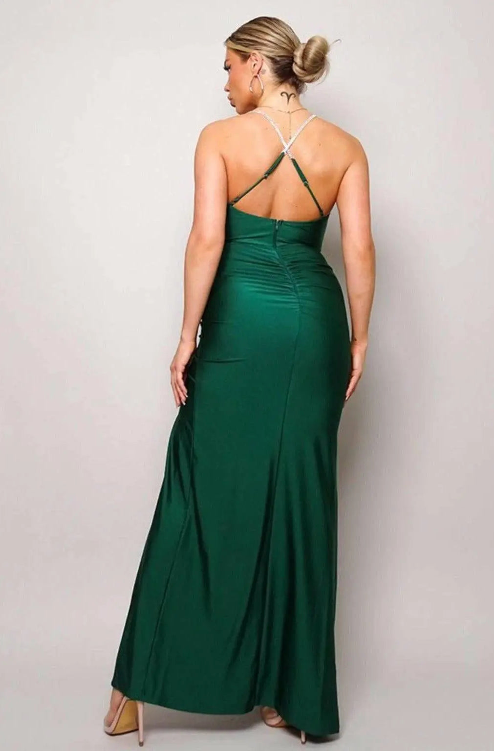 Diamonds Rhinestone Straps Maxi Dress Dress Epicplacess