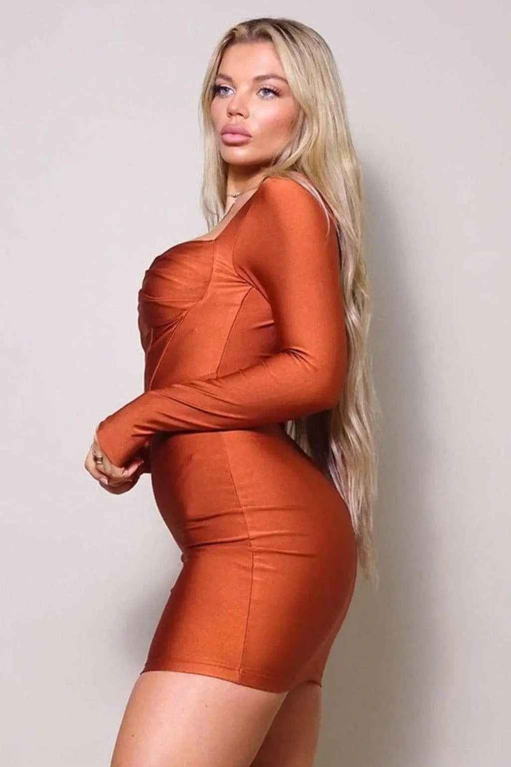 Orange dress outfit view - Epicplacess