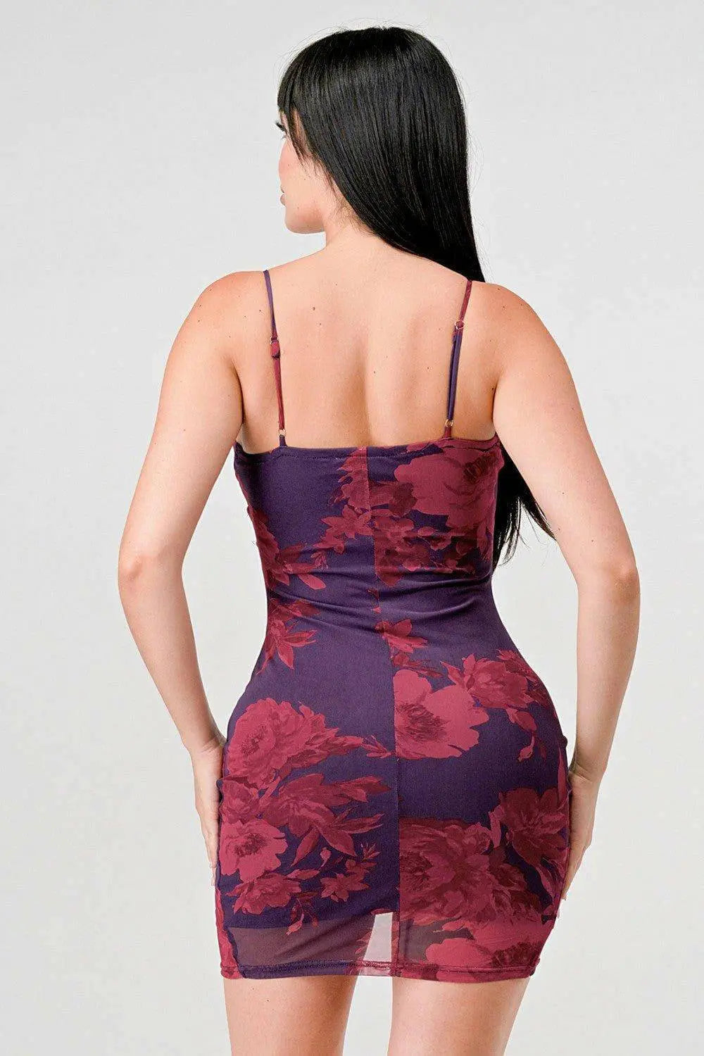 Dark Print Tulip Romance Mini Dress - Plum Dress Epicplacess L Plum