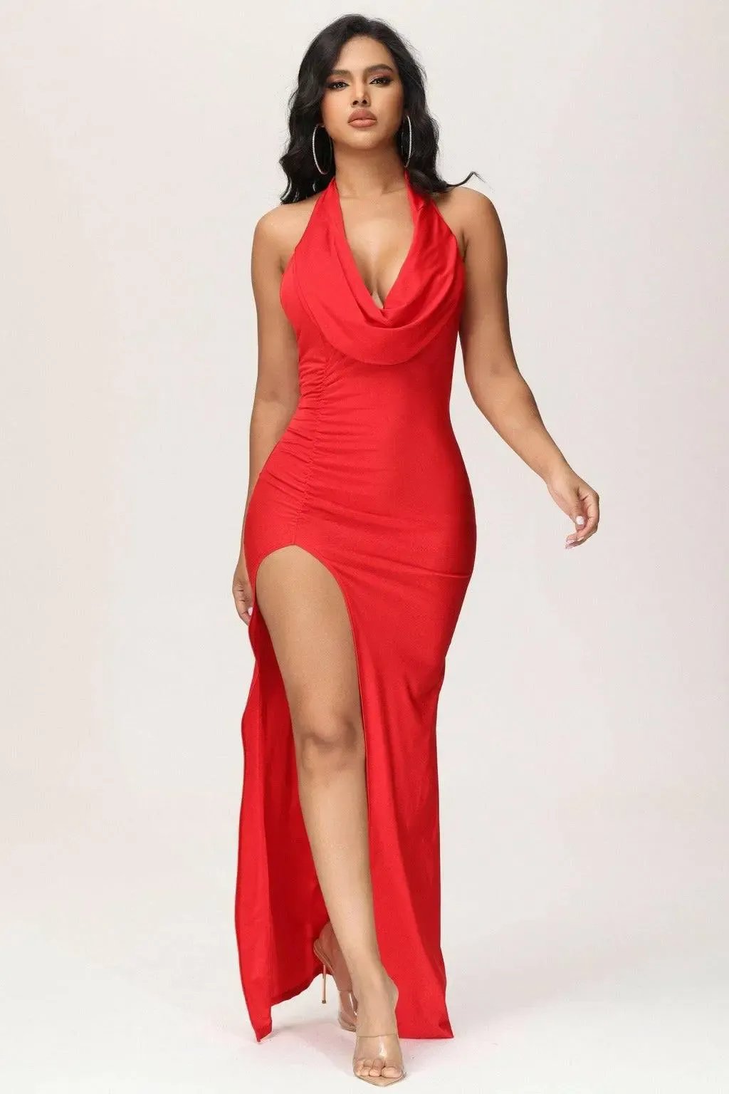 Red maxi dress back view - Epicplacess
