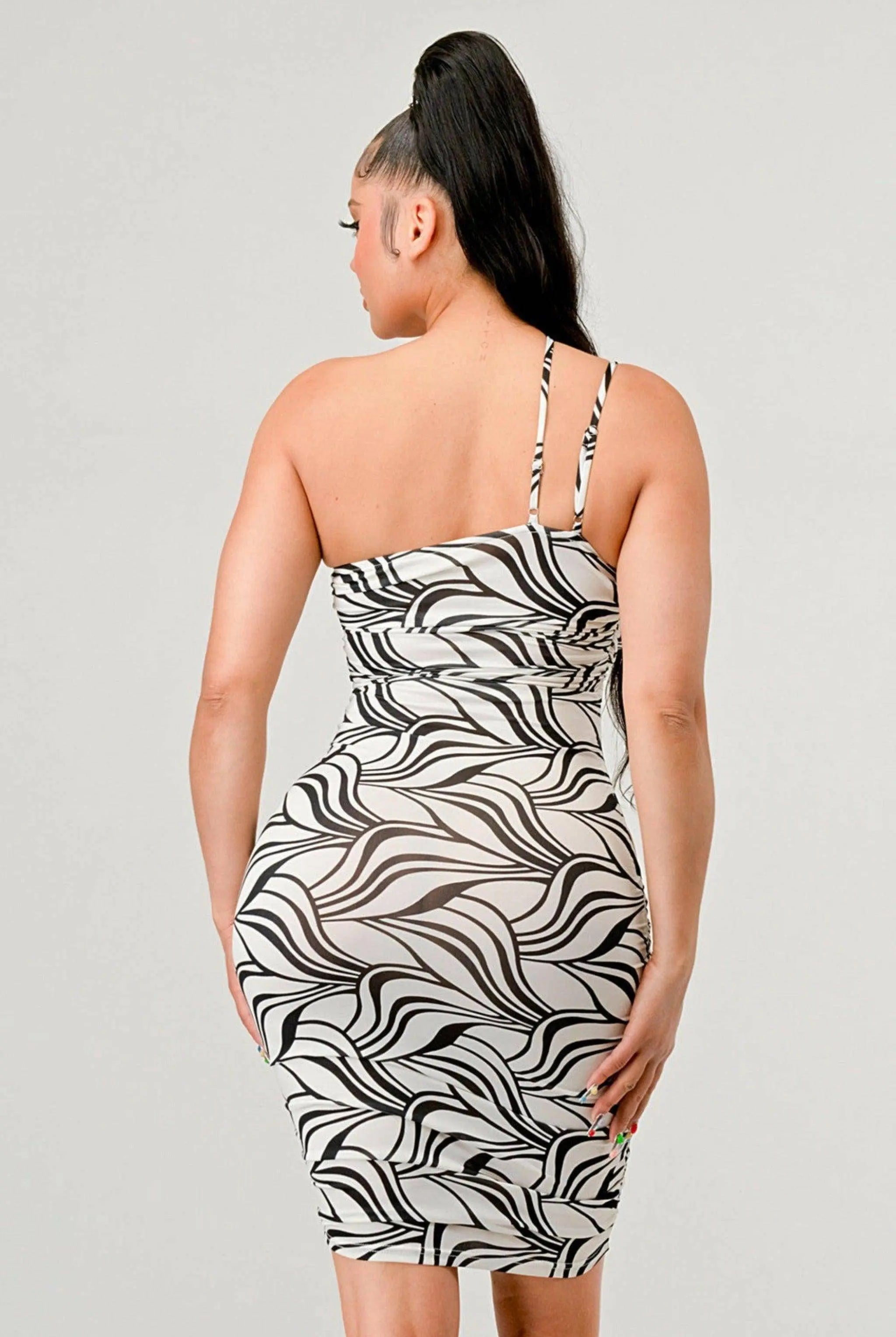 Leaf Print Cutouts Spaghetti Mini Dress Dress Epicplacess