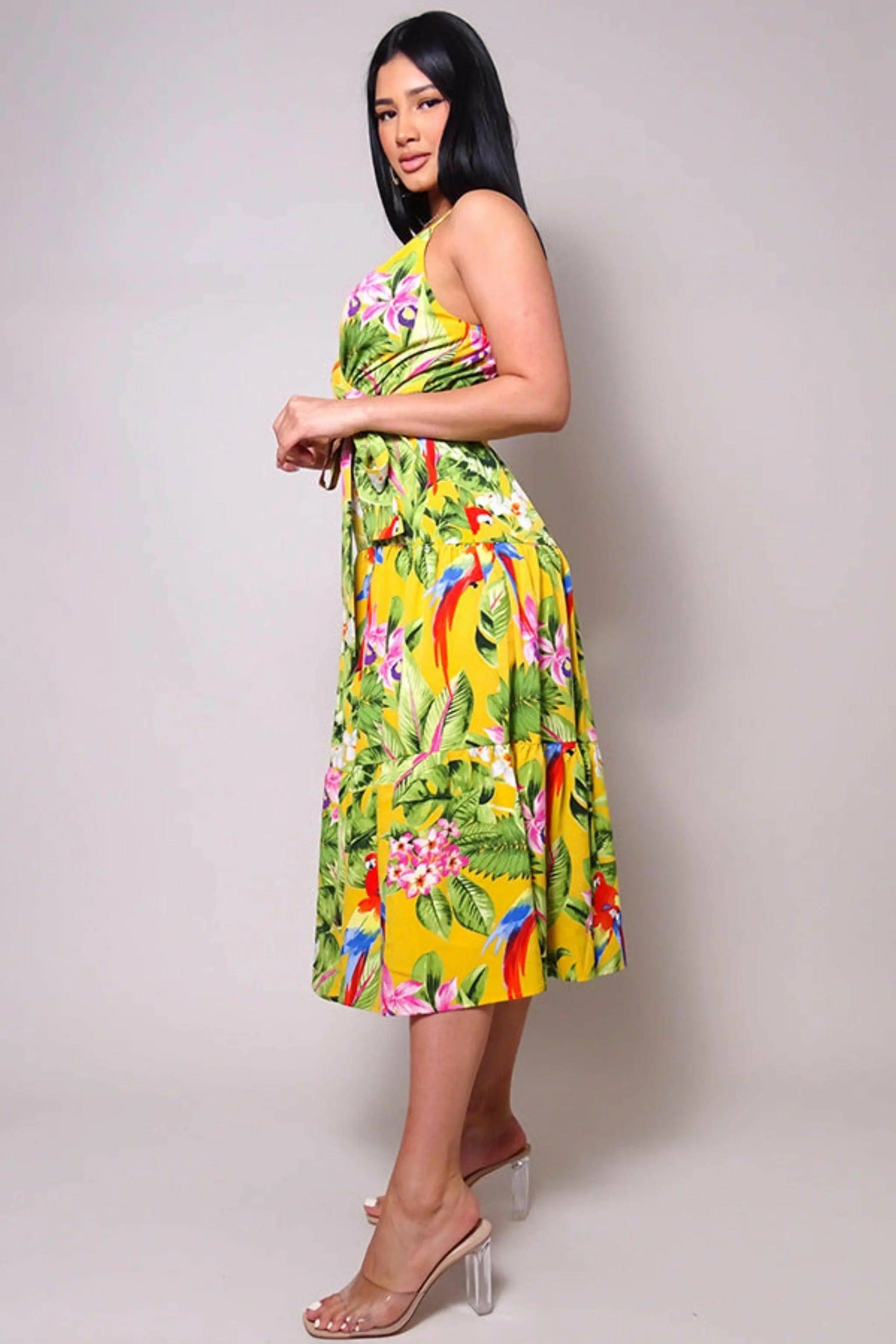 MAUI NIGHTS TROPICAL SUMMER MIDI DRESS Dress Epicplacess
